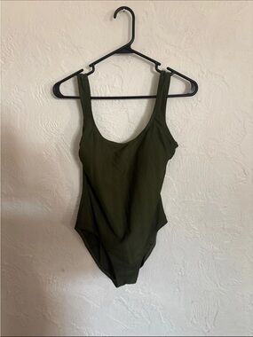 Catalina Kids Ribbed One-Piece Swimsuit - Olive